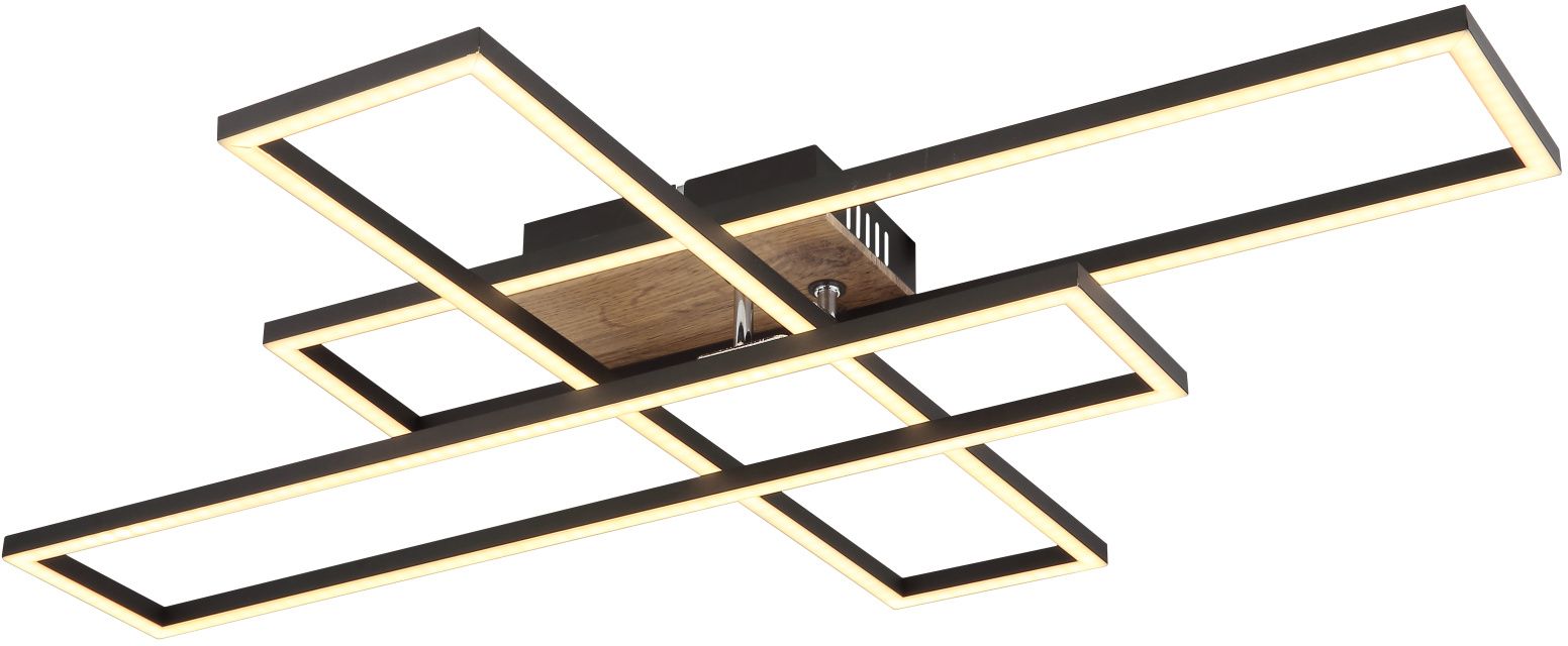 Globo Lighting Dakari lampada da soffitto 1x40 W nero-legno 67208-40
