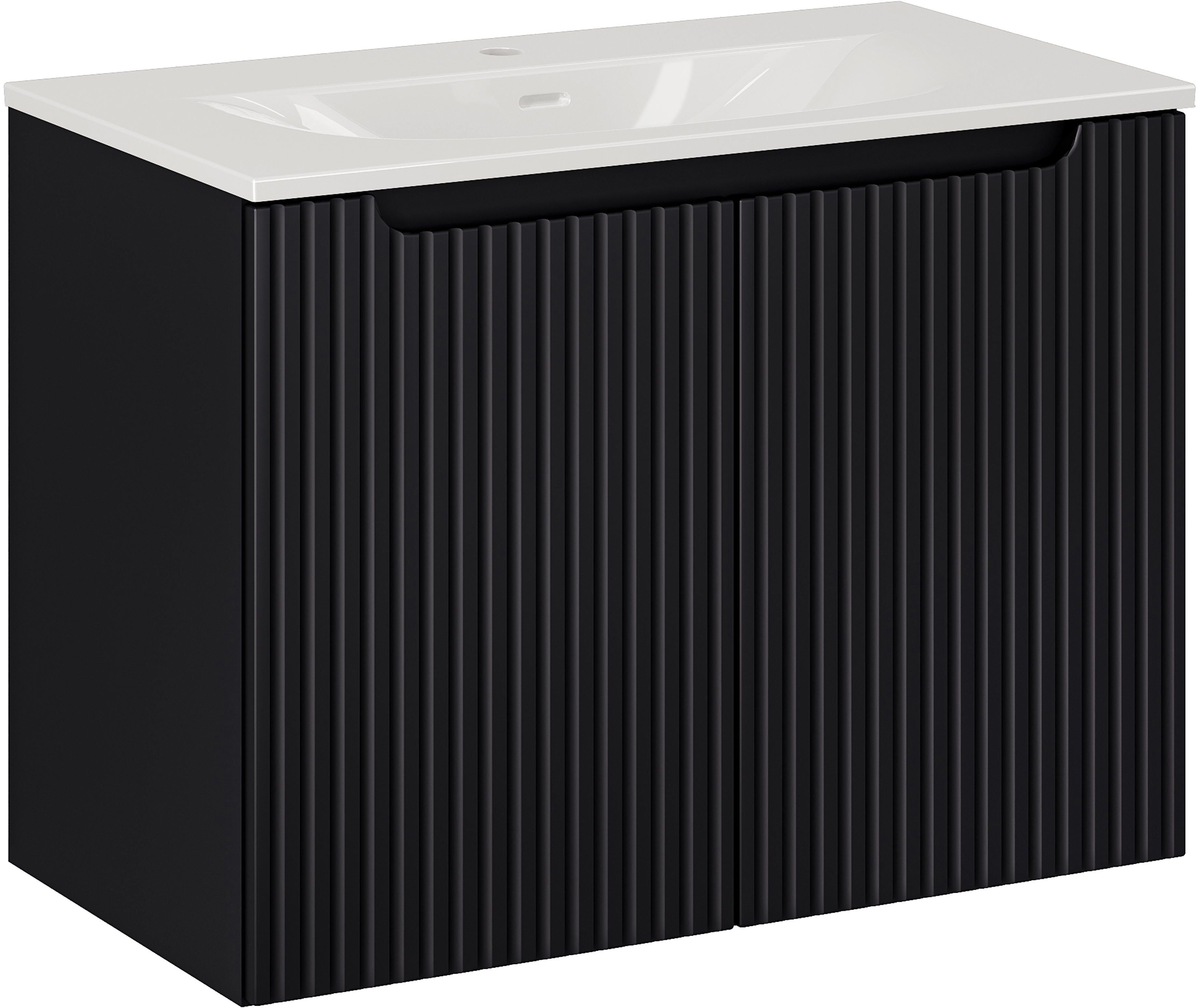 Set armadietto Comad Nova Black NOVA BLACK D2 82-80-2D, lavabo Comad Sky 3 SKY 3 80CM DP (E-8099-3-80)