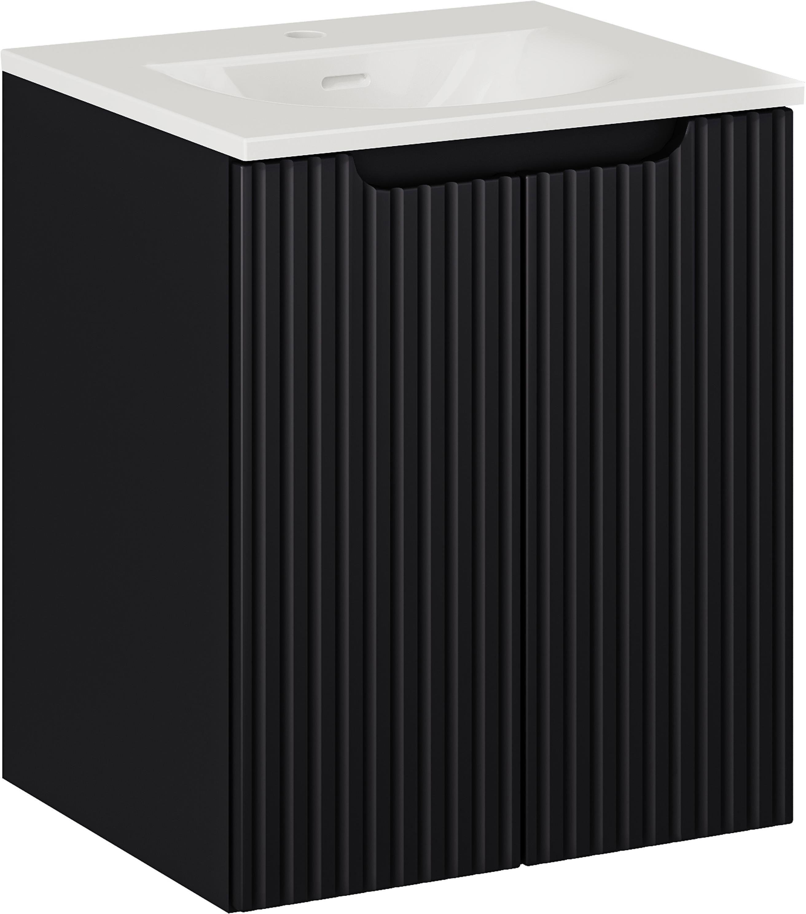 Set armadietto Comad Nova Black NOVA BLACK D2 82-50-2D, lavabo Comad Sky 3 SKY 3 50CM DP (E-8099-3-50)