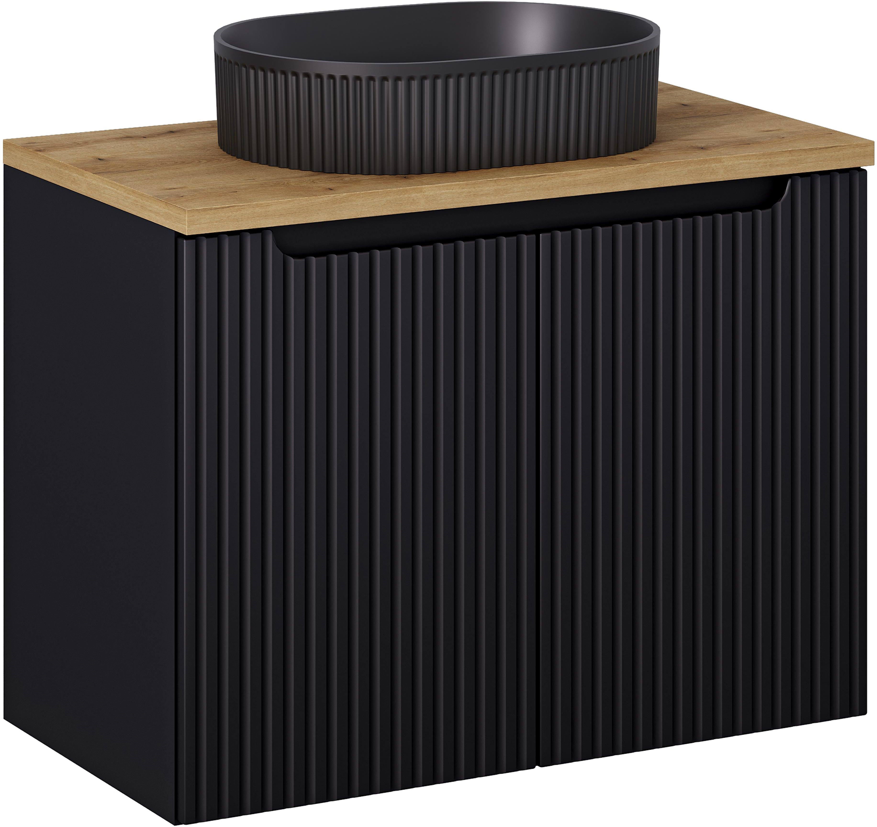 Set armadietto Comad Nova Black NOVA BLACK D2 82-80-2D, lavabo Comad Beyond BEYOND 5 BLACK ( E-6564 ), NOVA OAK A 89-80