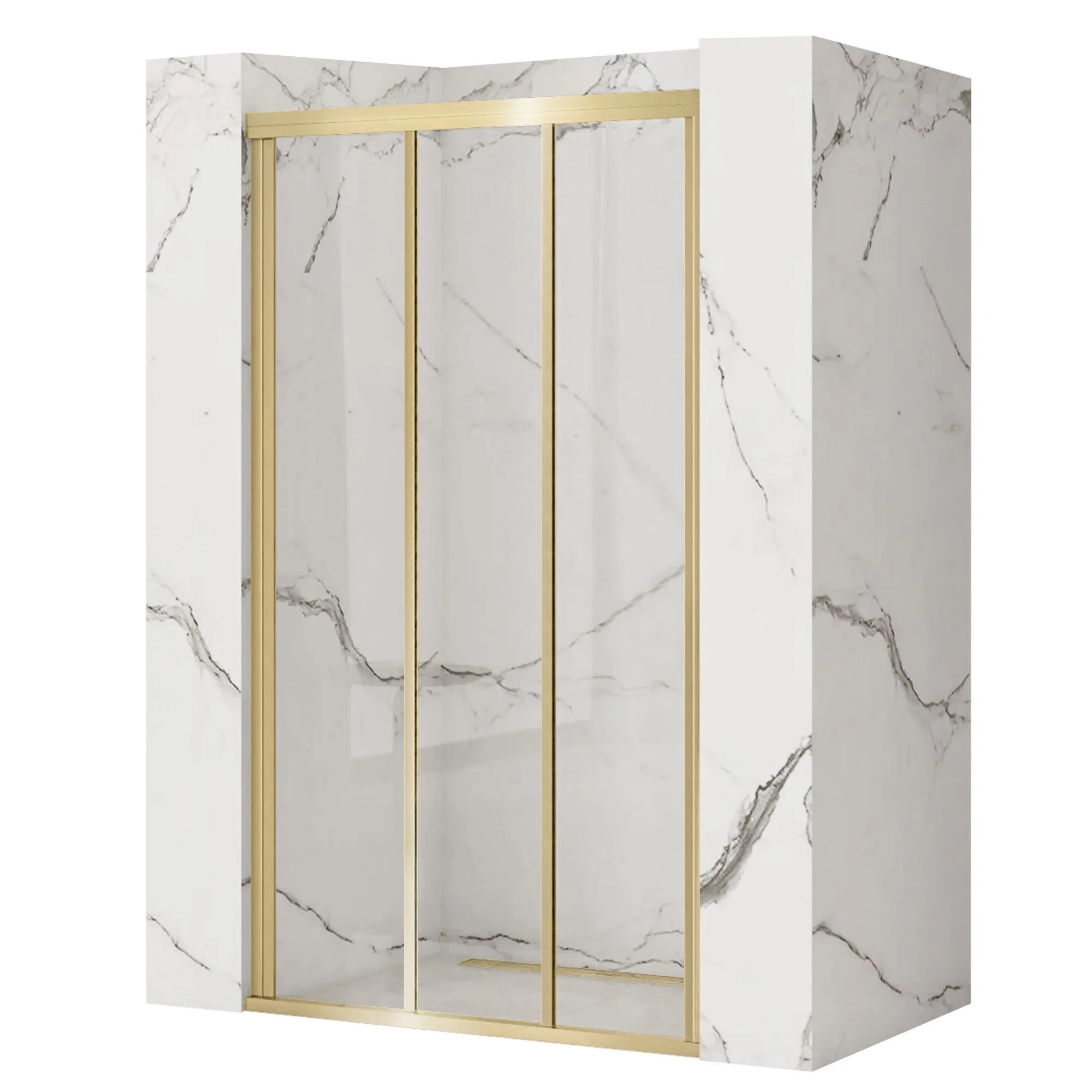 Rea Alex porta doccia 120 cm scorrevole oro spazzolata/vetro trasparente REA-K2501