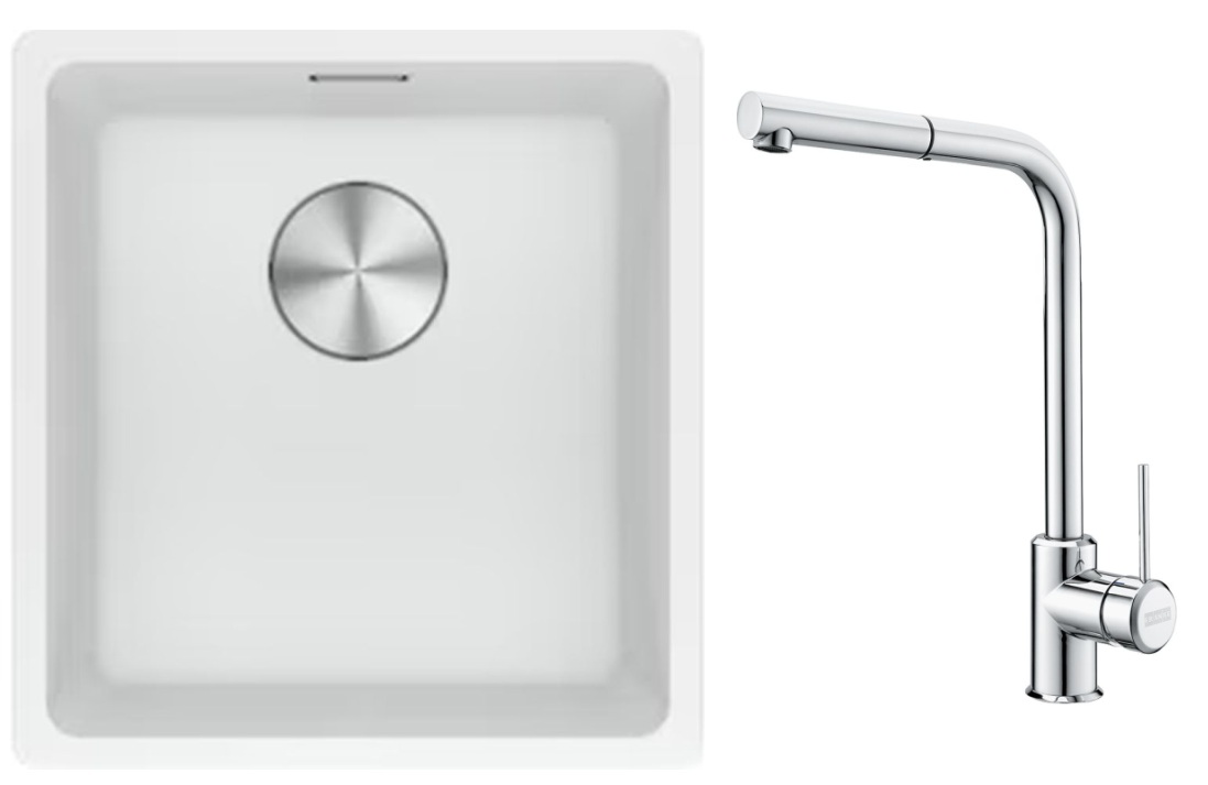 Set lavello in granito Franke Maris 125.0687.251, rubinetto da cucina Franke Sirius Side 115.0668.280