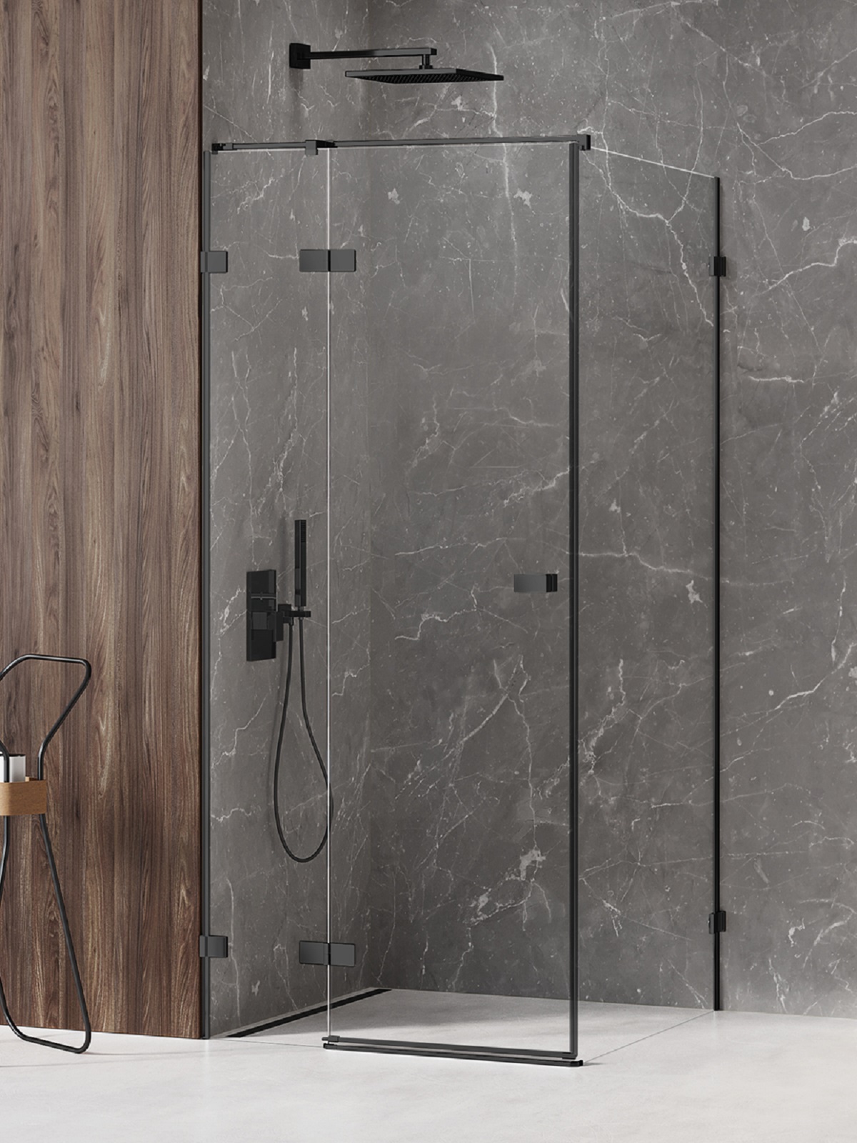 New Trendy Avexa Black box doccia 100x100 cm quadrato nero opaca/vetro trasparente EXK-1590