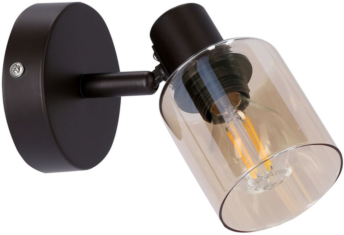 Candellux Agra lampada da parete 1x40 W nero-ambra 91-25036