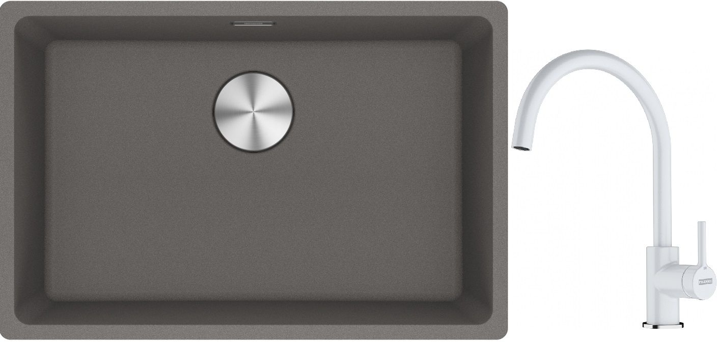 Set lavello in granito Franke Maris 125.0686.725, rubinetto da cucina Franke Lina 115.0626.024