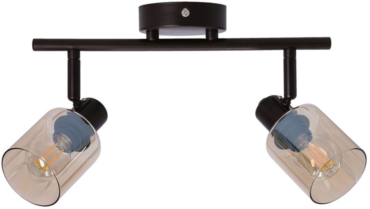 Candellux Agra lampada da soffitto 2x40 W nero-ambra 92-25043