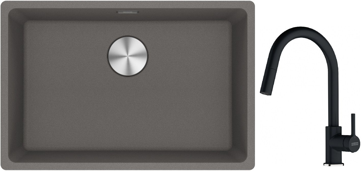 Set lavello in granito Franke Maris 125.0686.725, rubinetto da cucina Franke Lina 115.0626.055