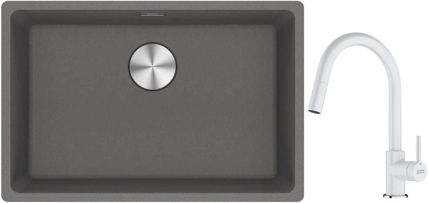 Set lavello in granito Franke Maris 125.0686.725, rubinetto da cucina Franke Lina 115.0626.081