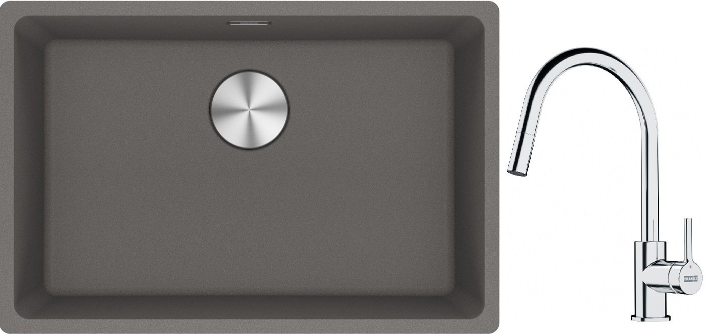 Set lavello in granito Franke Maris 125.0686.725, rubinetto da cucina Franke Lina 115.0693.229