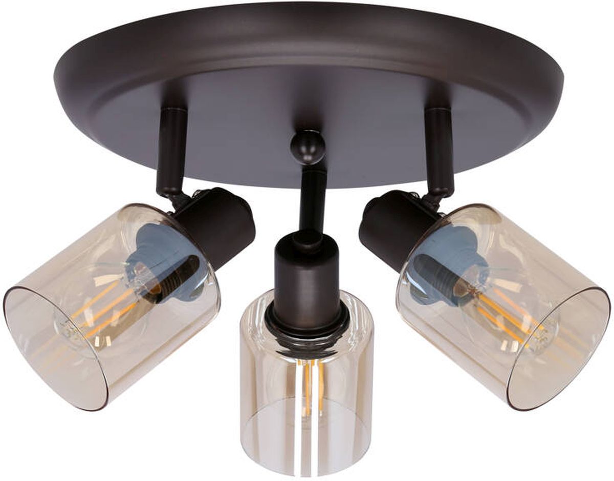 Candellux Agra lampada da soffitto 3x40 W nero-ambra 98-25067