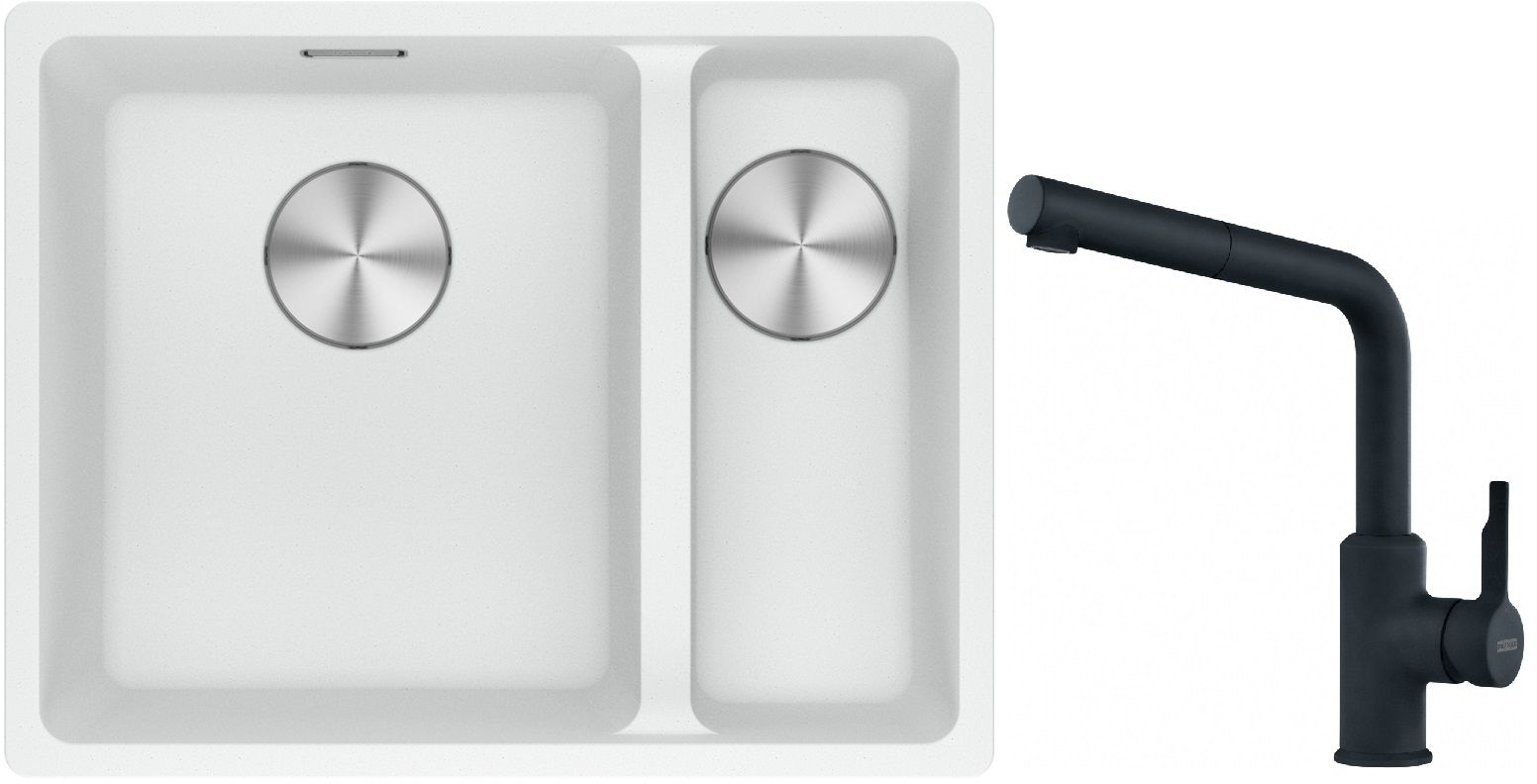 Set lavello in granito Franke Maris 125.0687.267, rubinetto da cucina Franke Urban 115.0627.523, 112.0545.792
