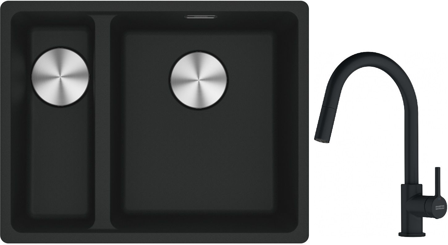Set lavello in granito Franke Maris 125.0687.268, rubinetto da cucina Franke Lina 115.0626.053