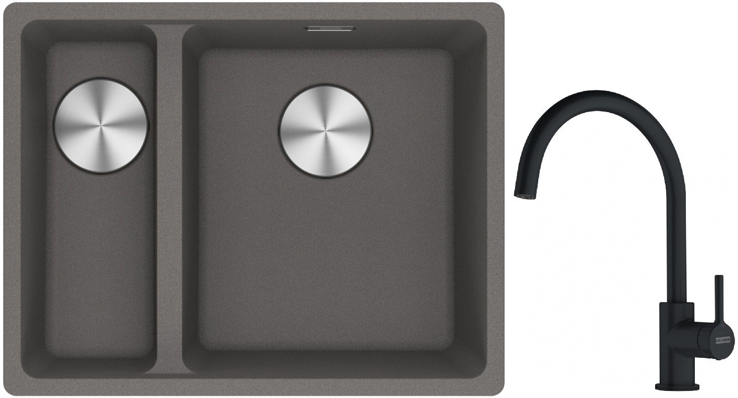 Set lavello in granito Franke Maris 125.0687.270, rubinetto da cucina Franke Lina 115.0626.019