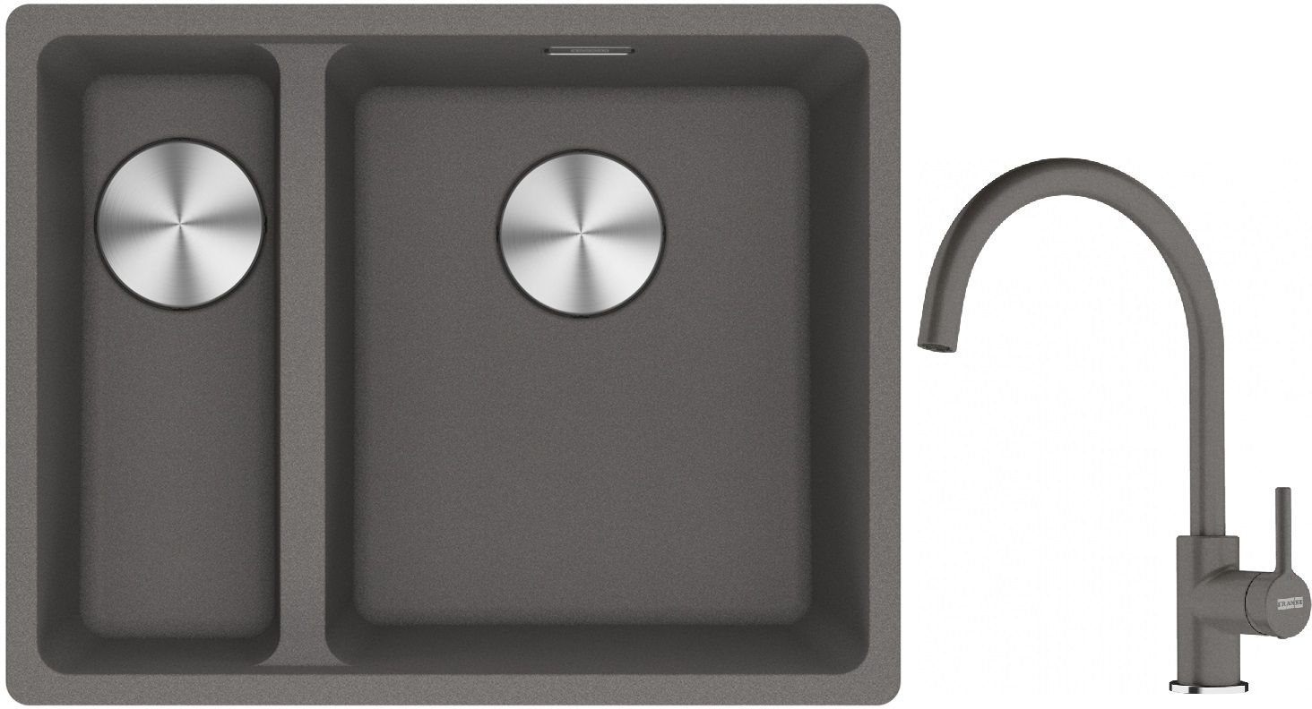 Set lavello in granito Franke Maris 125.0687.270, rubinetto da cucina Franke Lina 115.0626.022