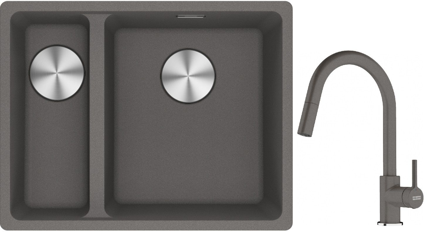 Set lavello in granito Franke Maris 125.0687.270, rubinetto da cucina Franke Lina 115.0626.057