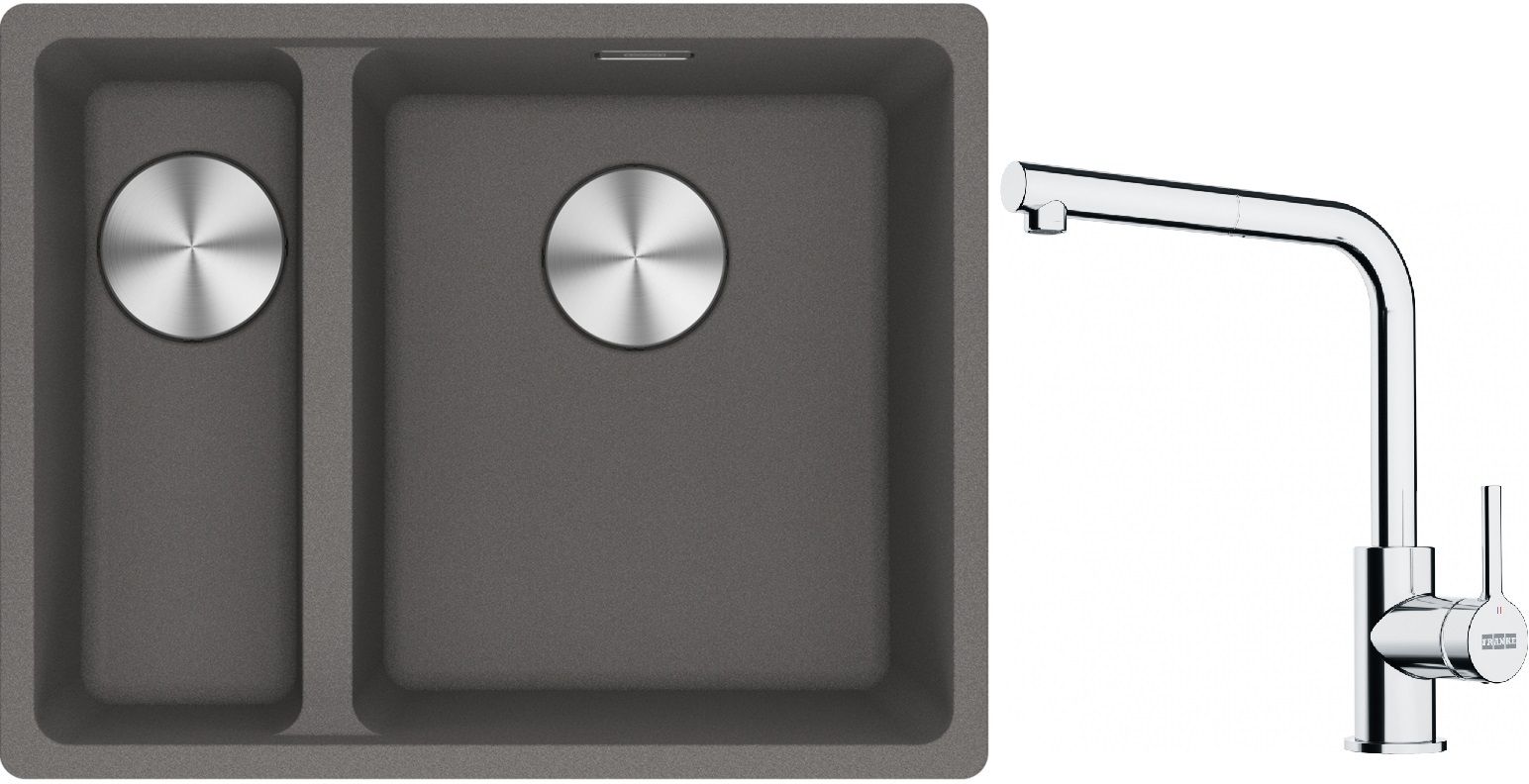 Set lavello in granito Franke Maris 125.0687.270, rubinetto da cucina Franke Lina 115.0712.420