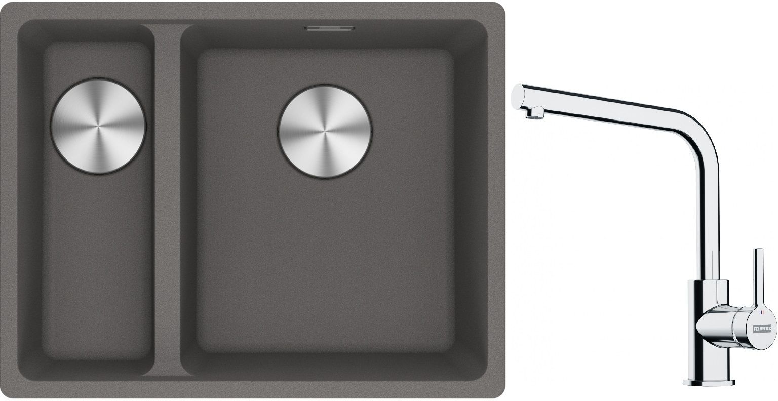 Set lavello in granito Franke Maris 125.0687.270, rubinetto da cucina Franke Lina 115.0693.230