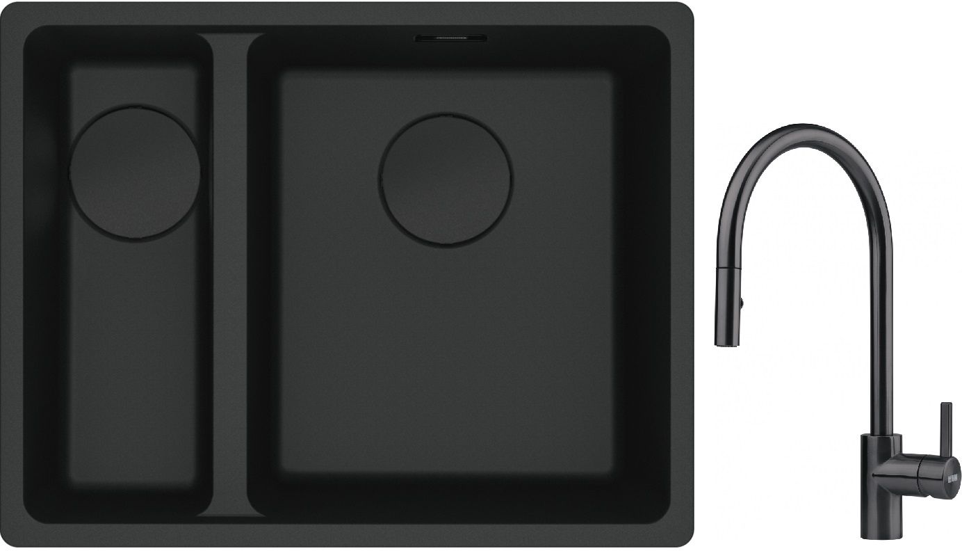 Set lavello in granito Franke Maris 125.0697.756, rubinetto da cucina Franke Eos 115.0613.671