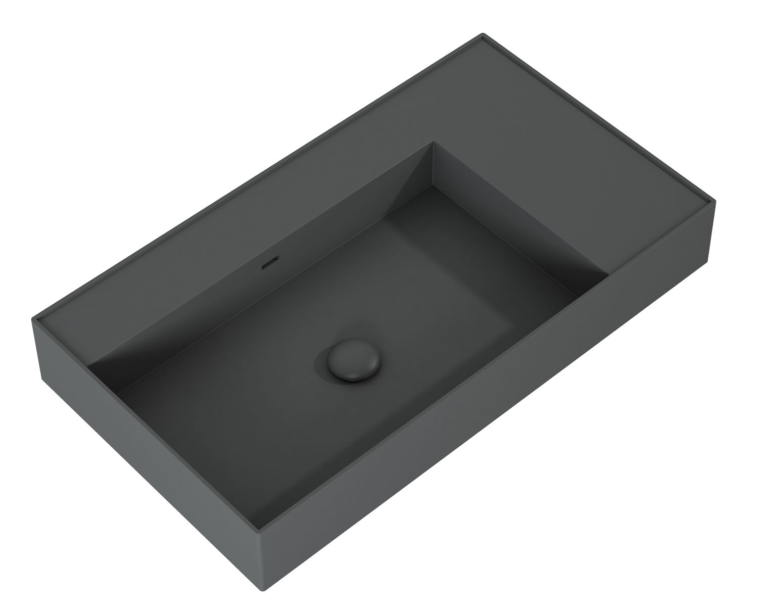 Elita Level lavabo 80.5x45.5 cm rettangolare a parete antracite RE041461176010