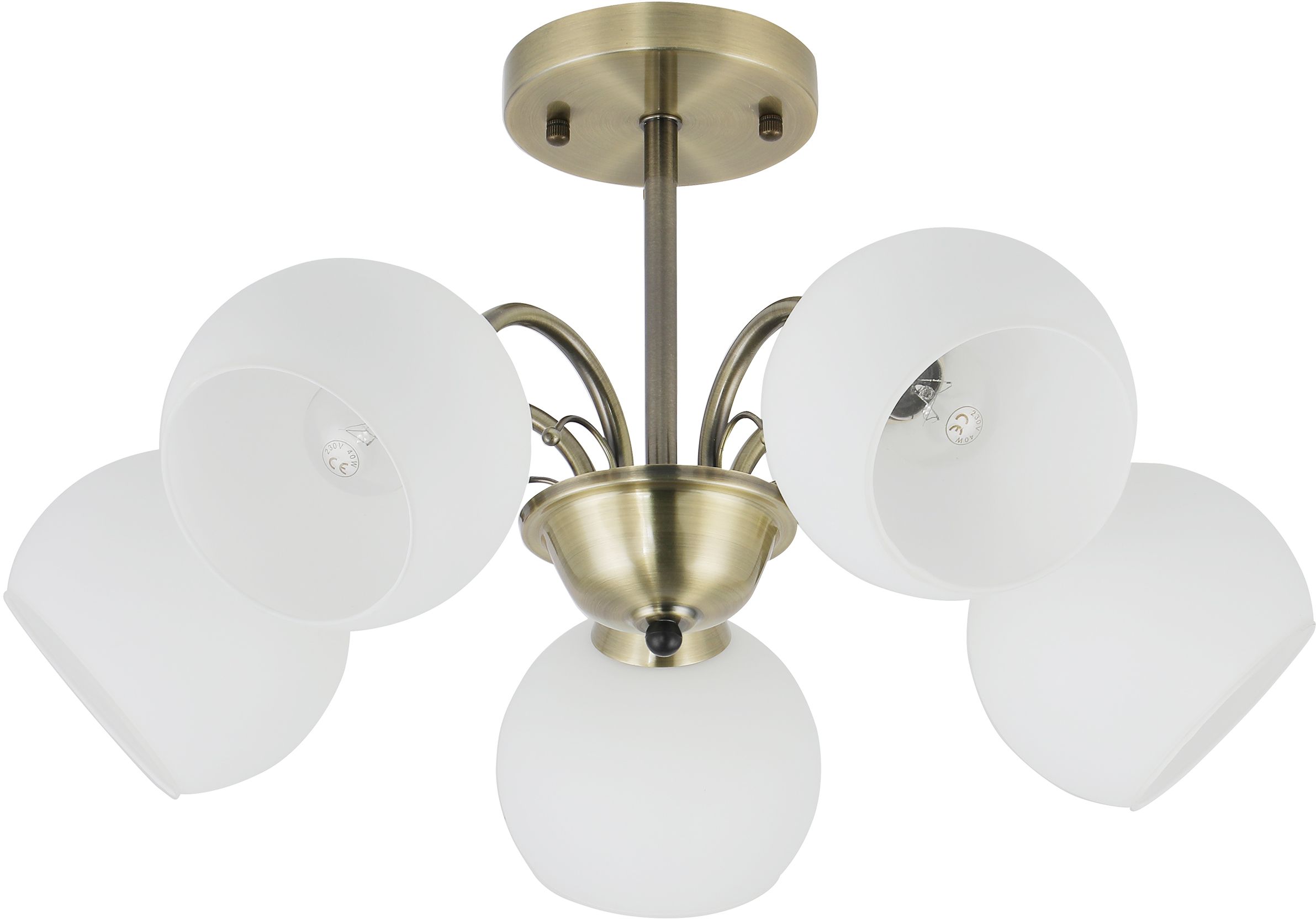 Candellux Nestor lampada da soffitto 5x40 W bianco-verderame 35-34960