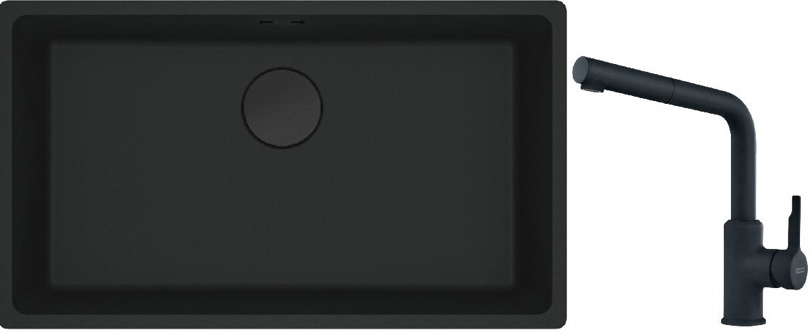 Set lavello in granito Franke Maris 125.0697.757, rubinetto da cucina Franke Urban 115.0627.523