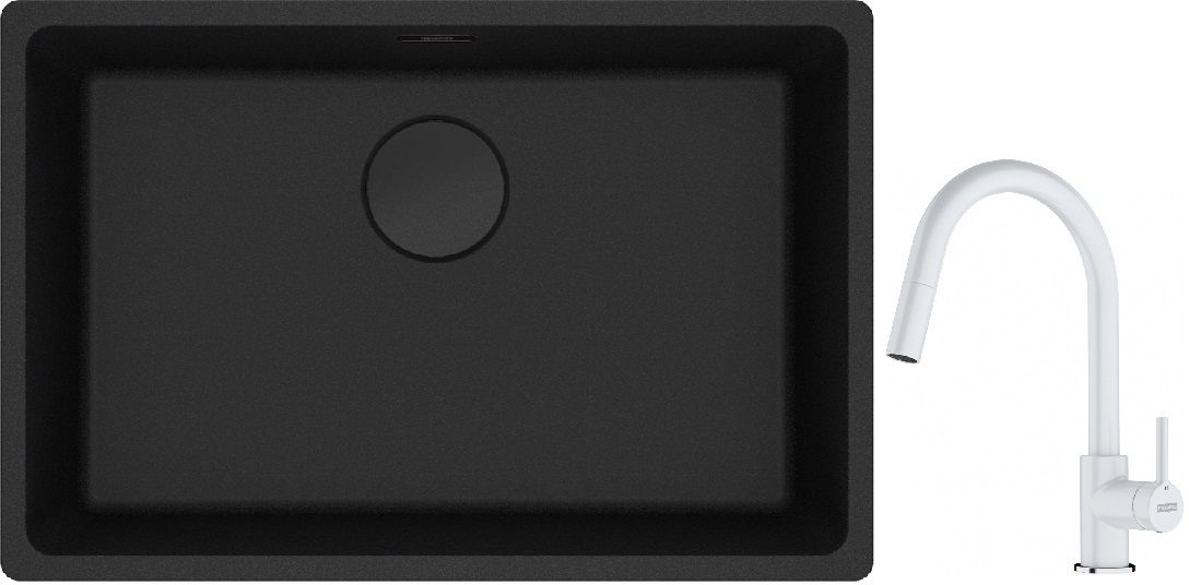 Set lavello in granito Franke Maris 125.0697.758, rubinetto da cucina Franke Lina 115.0626.081