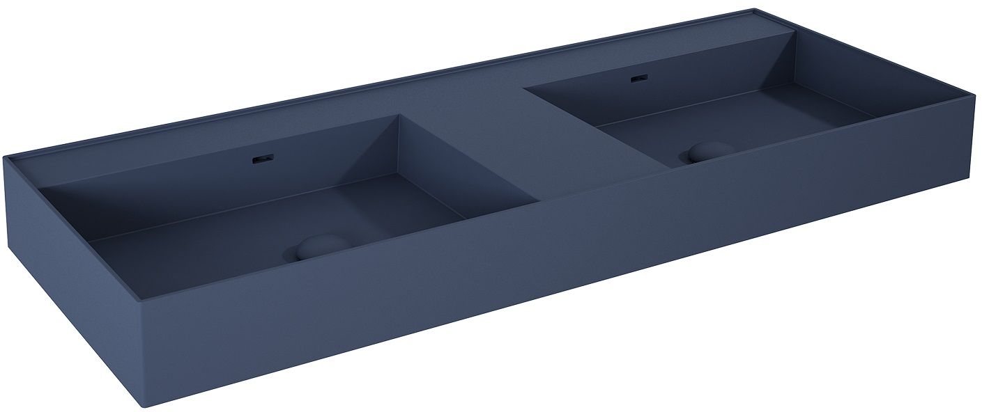 Elita Level lavabo 120.5x45.5 cm rettangolare a parete-doppio blu RE041461207030