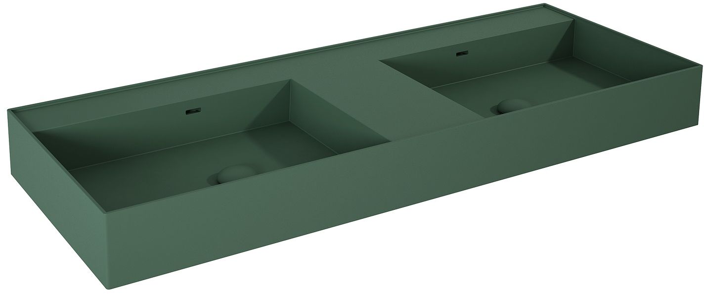 Elita Level lavabo 120.5x45.5 cm rettangolare a parete-doppio verde RE041461207010
