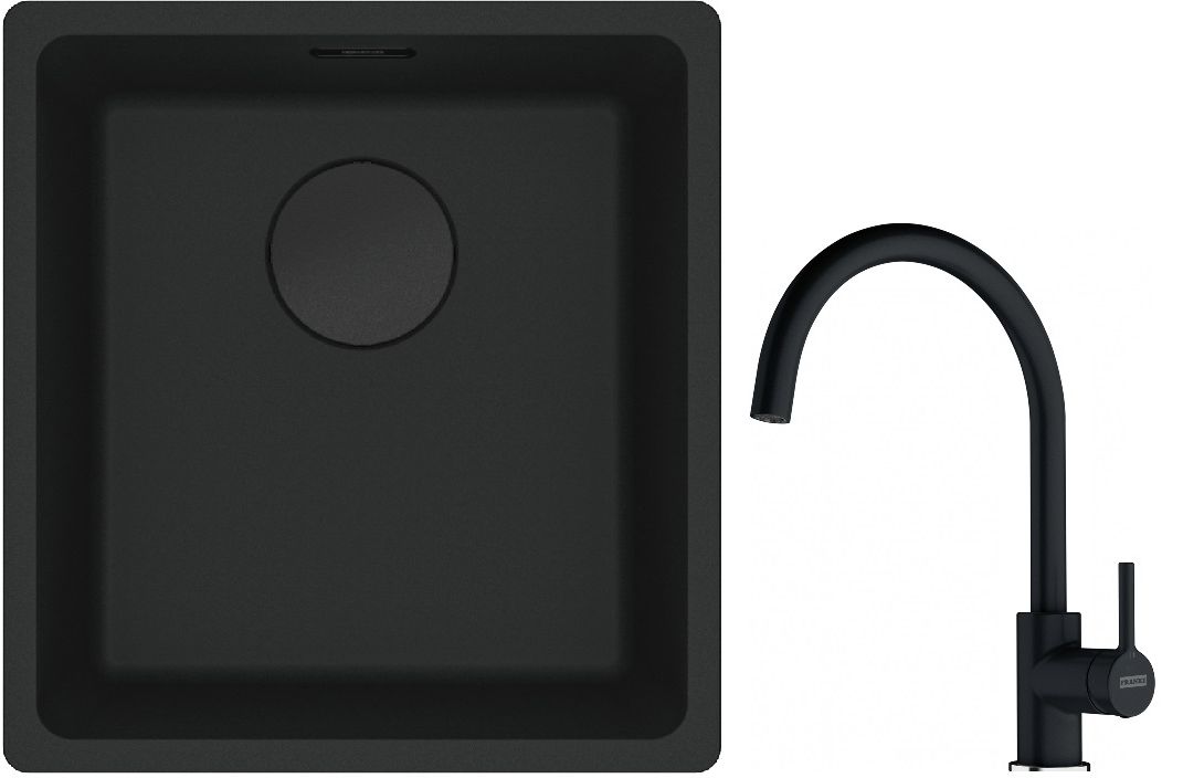 Set lavello in granito Franke Maris 125.0697.760, rubinetto da cucina Franke Lina 115.0626.020
