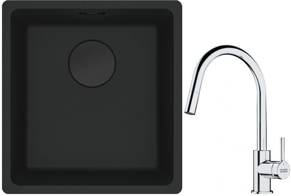 Set lavello in granito Franke Maris 125.0697.760, rubinetto da cucina Franke Lina 115.0693.229