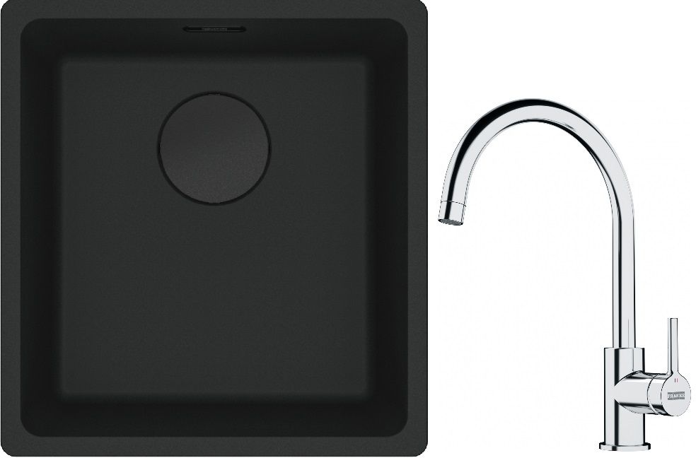 Set lavello in granito Franke Maris 125.0697.760, rubinetto da cucina Franke Lina 115.0693.228