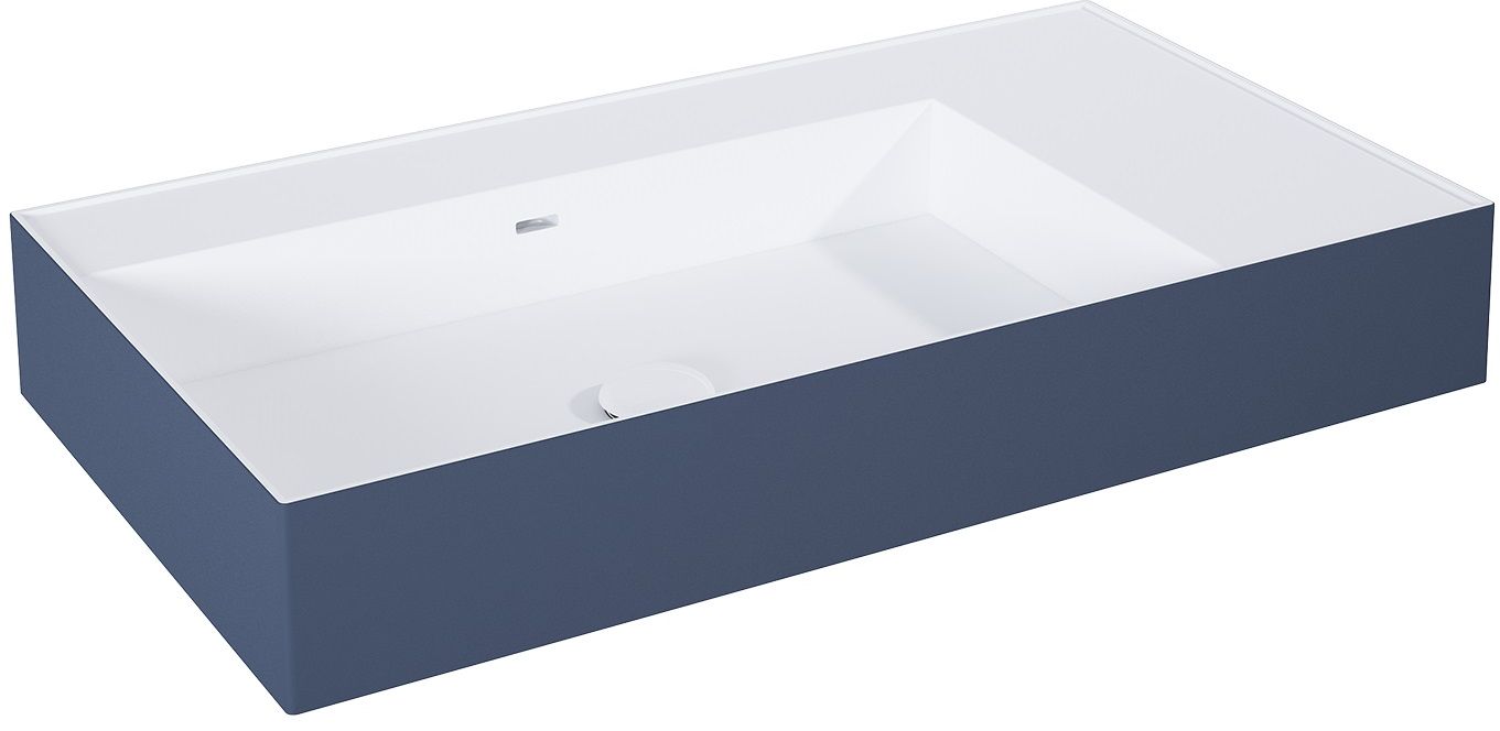 Elita Level lavabo 80.5x45.5 cm rettangolare a parete bianco-blu RE041461216210