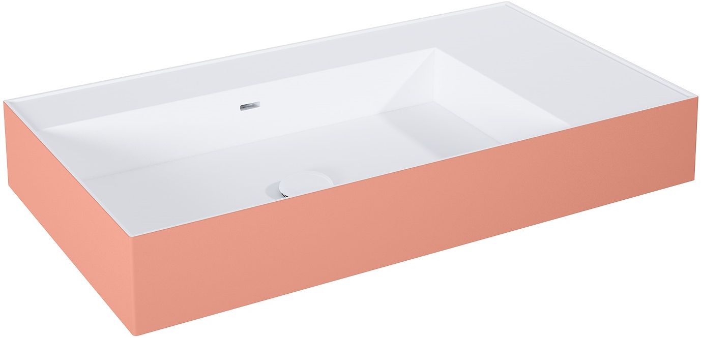 Elita Level lavabo 80.5x45.5 cm rettangolare a parete bianco-rosa RE041461216020
