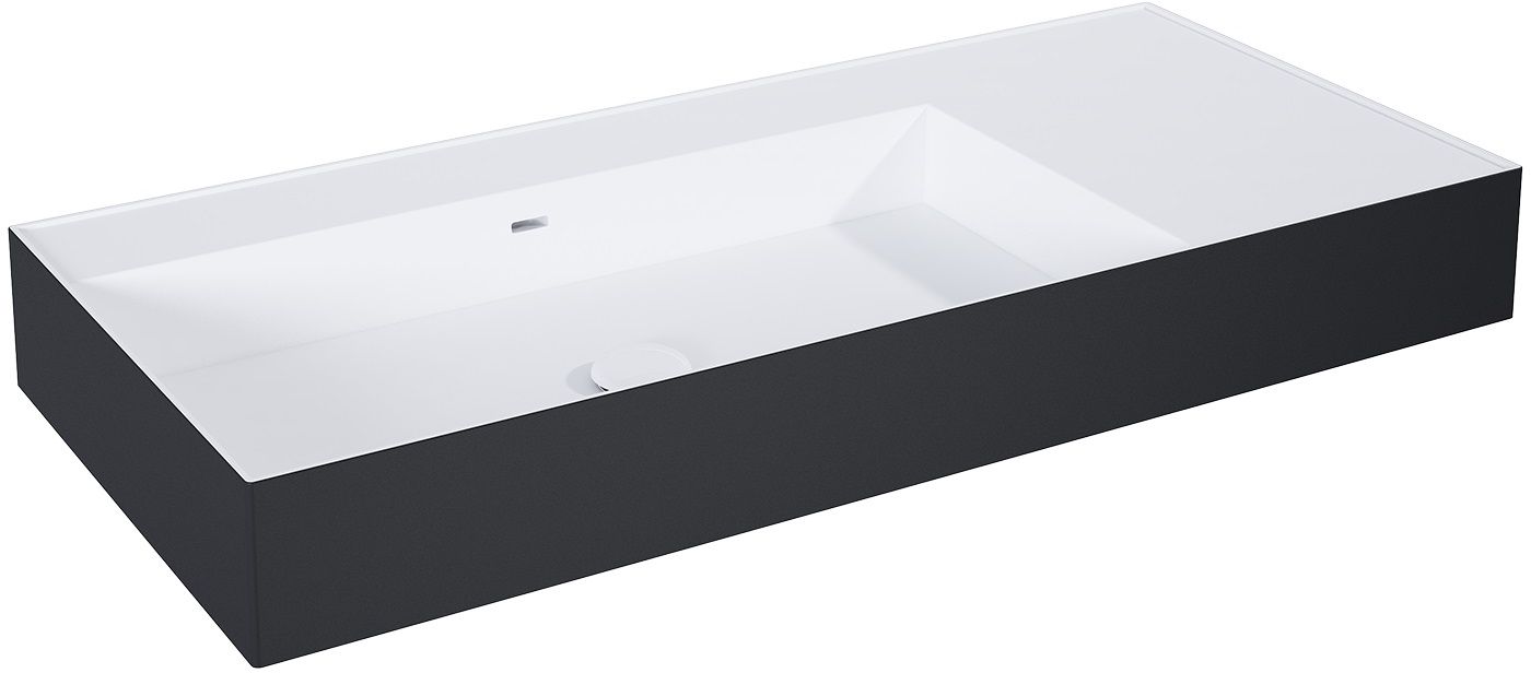 Elita Level lavabo 100.5x45.5 cm rettangolare a parete bianco-nero RE041461226030