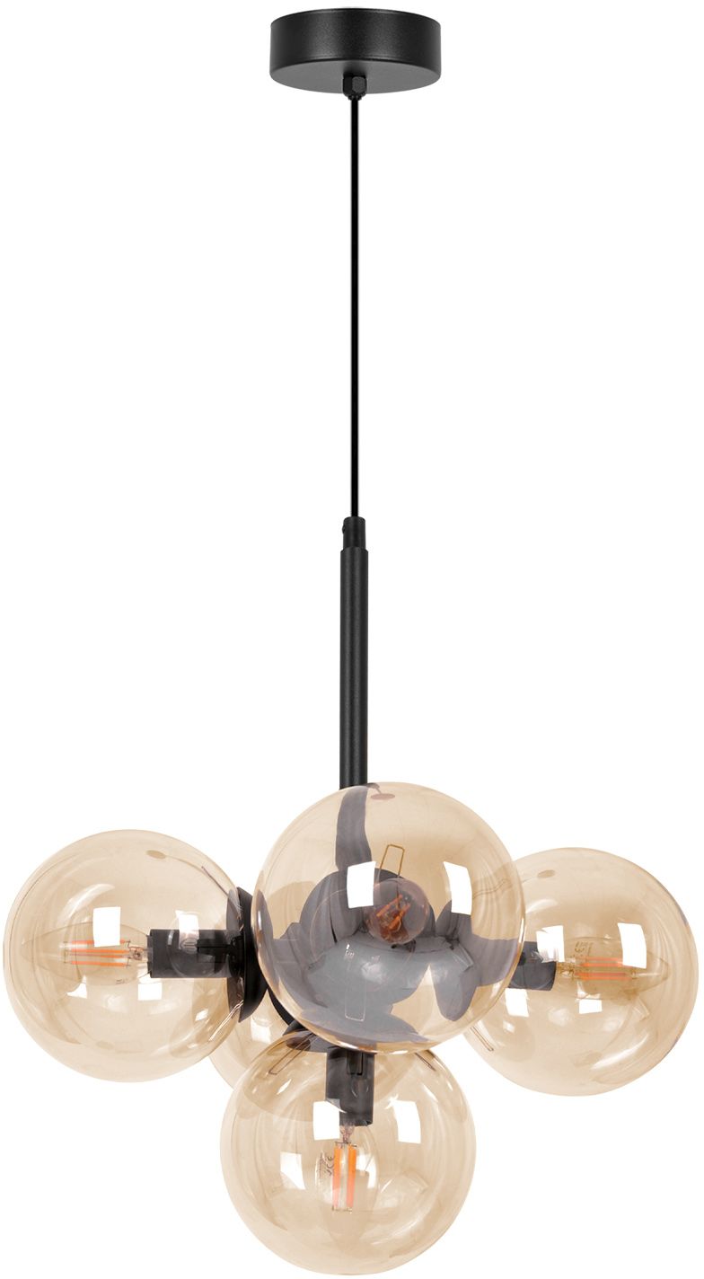 Kaja Piro lampada sospesa 5x10 W nero-ambra K-5368