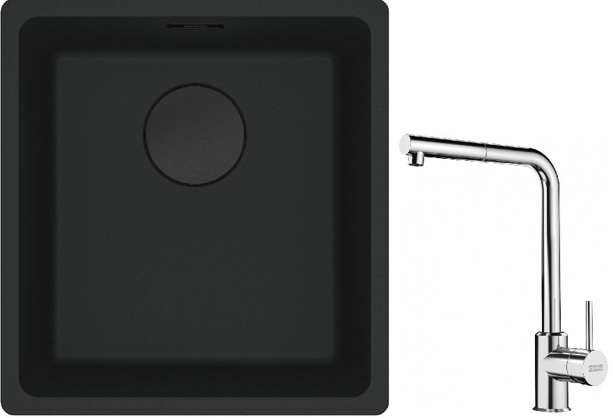 Set lavello in granito Franke Maris 125.0697.760, rubinetto da cucina Franke Sirius Side 115.0668.280