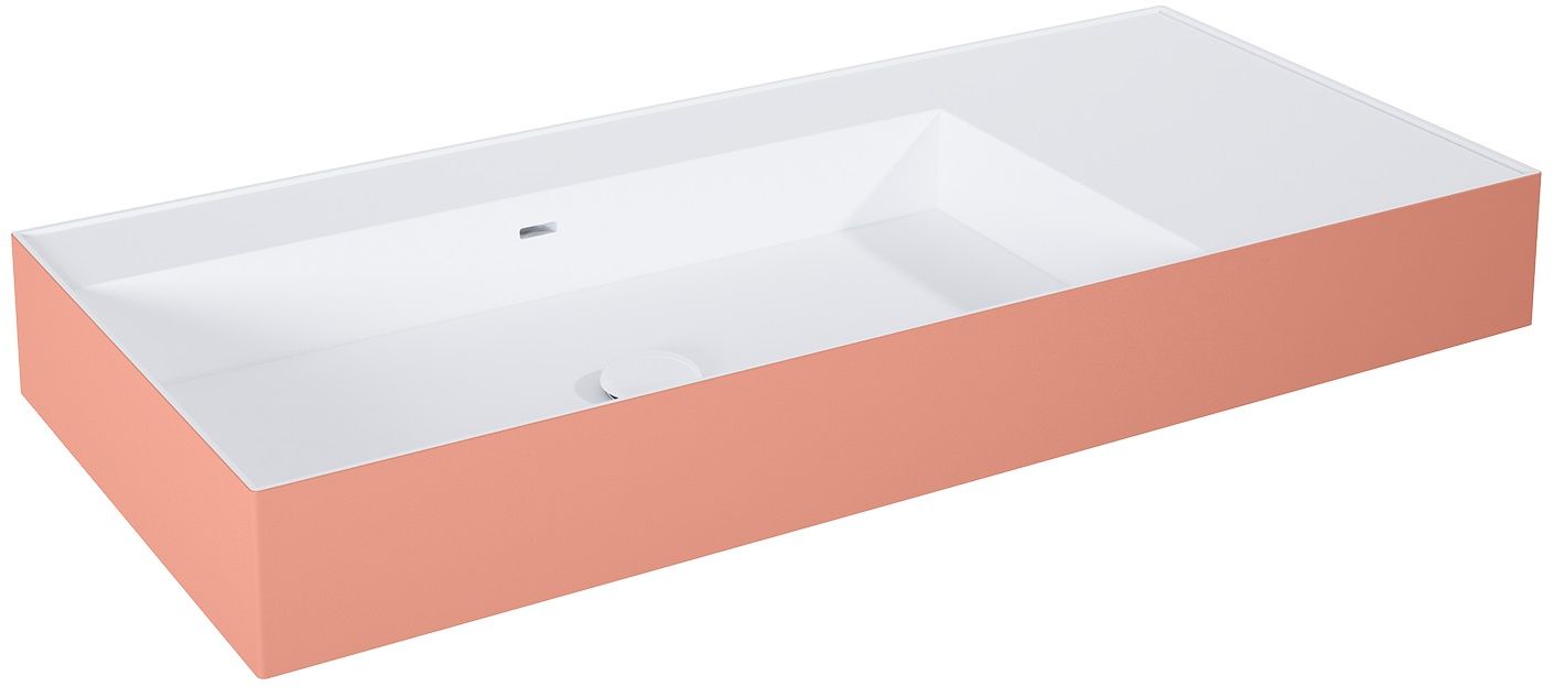 Elita Level lavabo 100.5x45.5 cm rettangolare a parete bianco-rosa RE041461226020