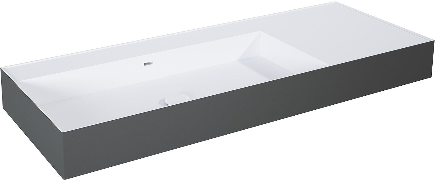 Elita Level lavabo 120.5x45.5 cm rettangolare a parete bianco-antracite RE041461236180