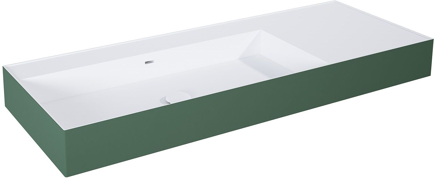 Elita Level lavabo 120.5x45.5 cm rettangolare a parete bianco-verde RE041461236200