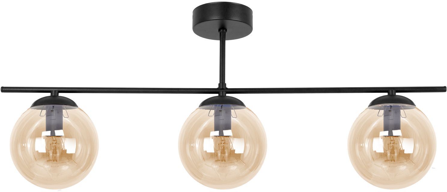 Kaja Delta lampada da soffitto 3x10 W nero-ambra K-5164