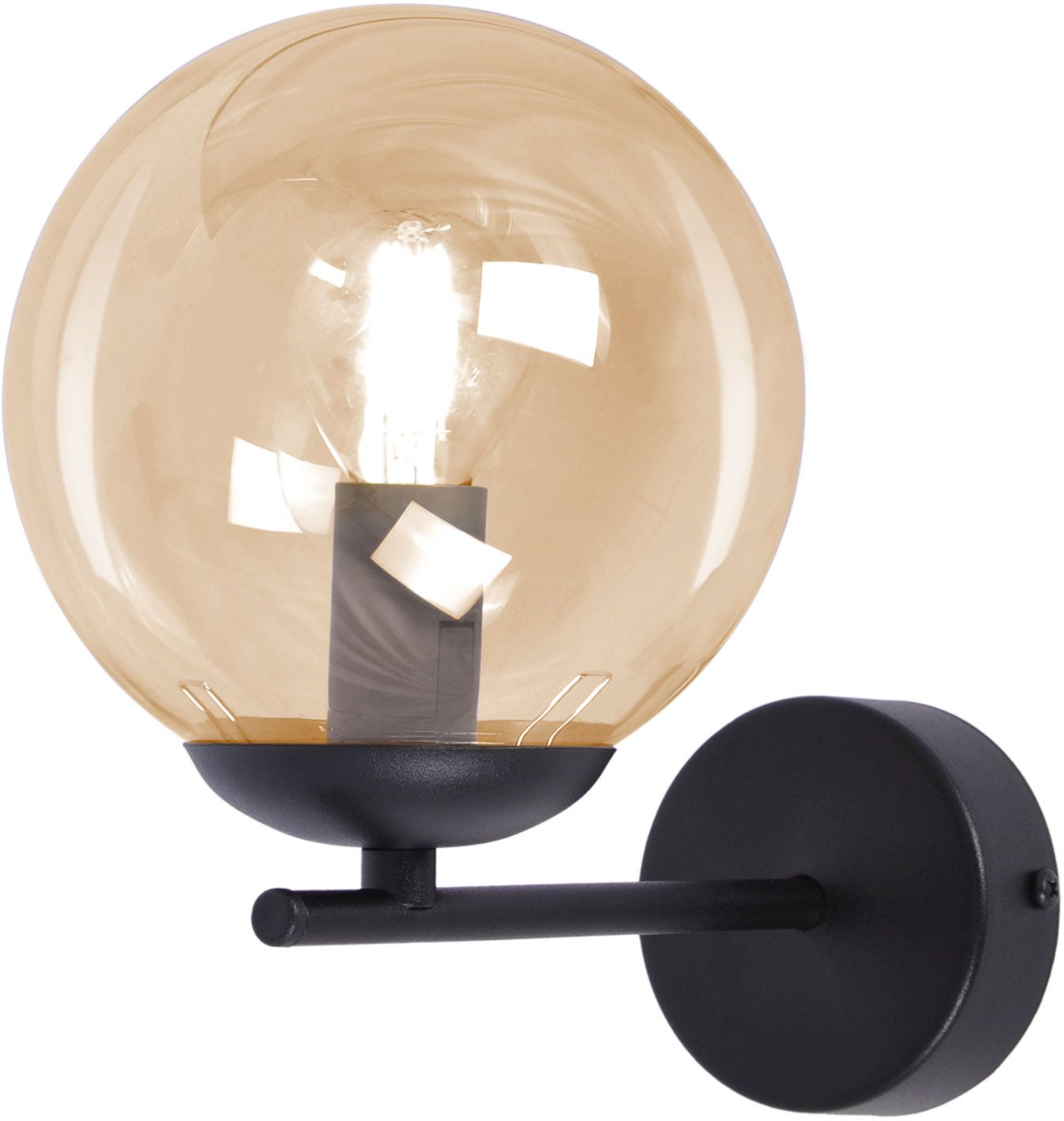 Kaja Delta lampada da parete 1x10 W nero-ambra K-5306