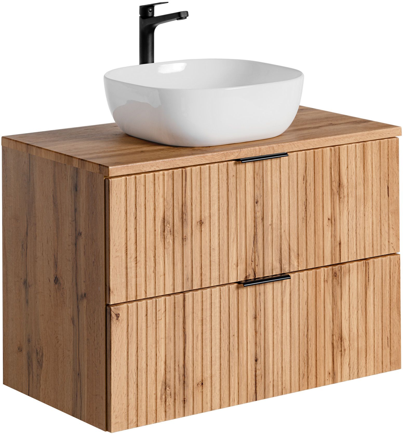 Set armadietto Comad Adel Oak ADEL OAK 82-80-B-2S, lavabo Comad Smile UM-6252SMILE40DP, ADEL OAK 89-80-B