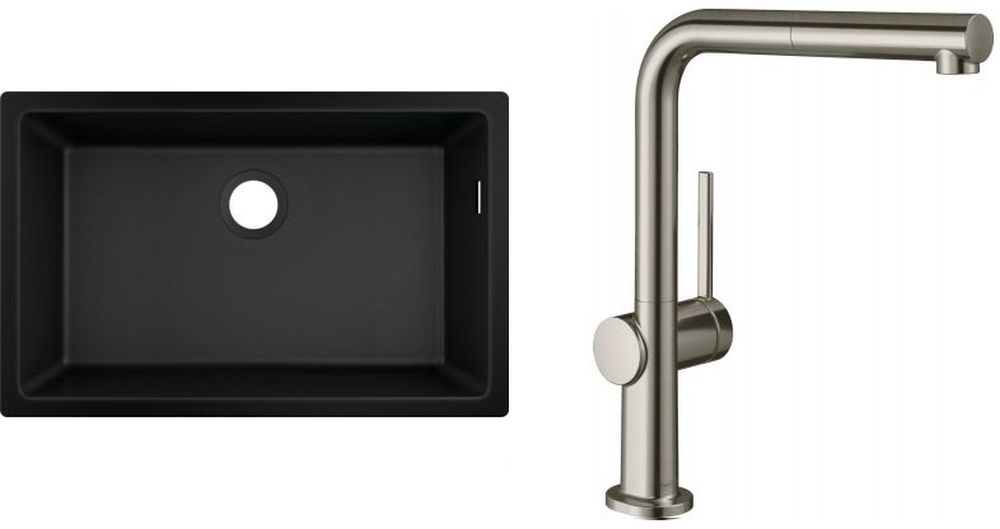 Set lavello in granito Hansgrohe S 51 43432170, rubinetto da cucina Hansgrohe Talis M54 72809800
