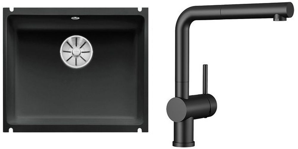 Set lavello in ceramica Blanco Subline 500-U 523740, rubinetto da cucina Blanco Linus-S 525807