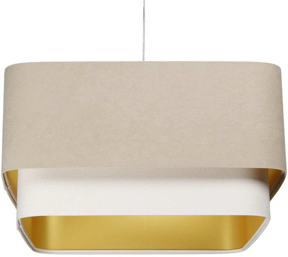 BPS Koncept Kwadro Duo Sue lampada sospesa 1x60 W bianco-oro-beige KWD-011