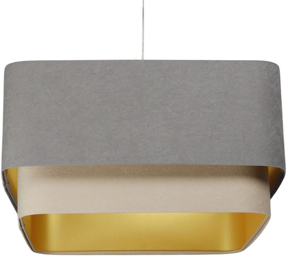 BPS Koncept Kwadro Duo Sue lampada sospesa 1x60 W oro -grigio/cenere-beige KWD-015