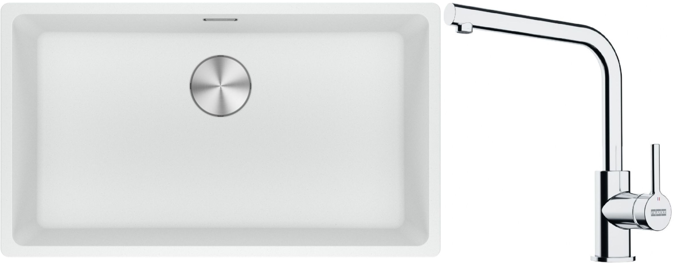 Set lavello in granito Franke Maris 125.0686.711, rubinetto da cucina Franke Lina 115.0693.230