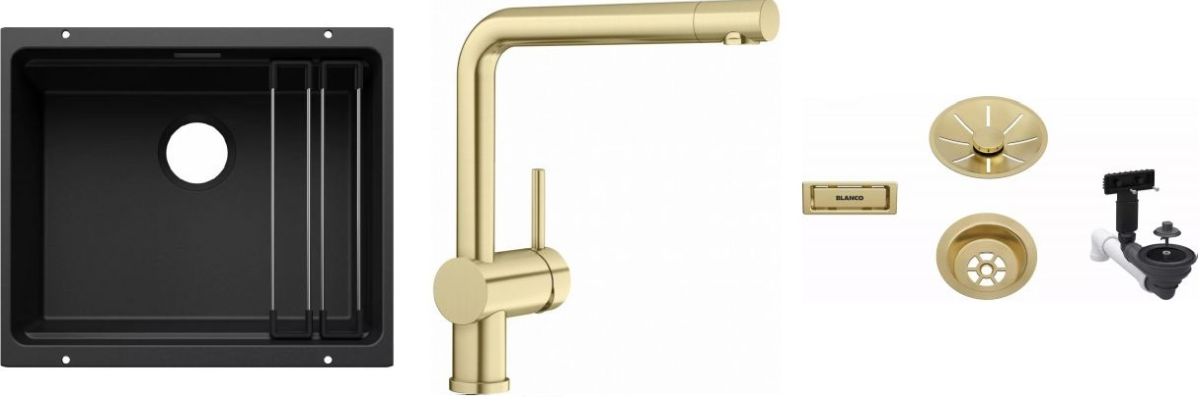 Set lavello in granito Blanco Etagon 500-U 527754, rubinetto da cucina Blanco Linus 526683, 207423