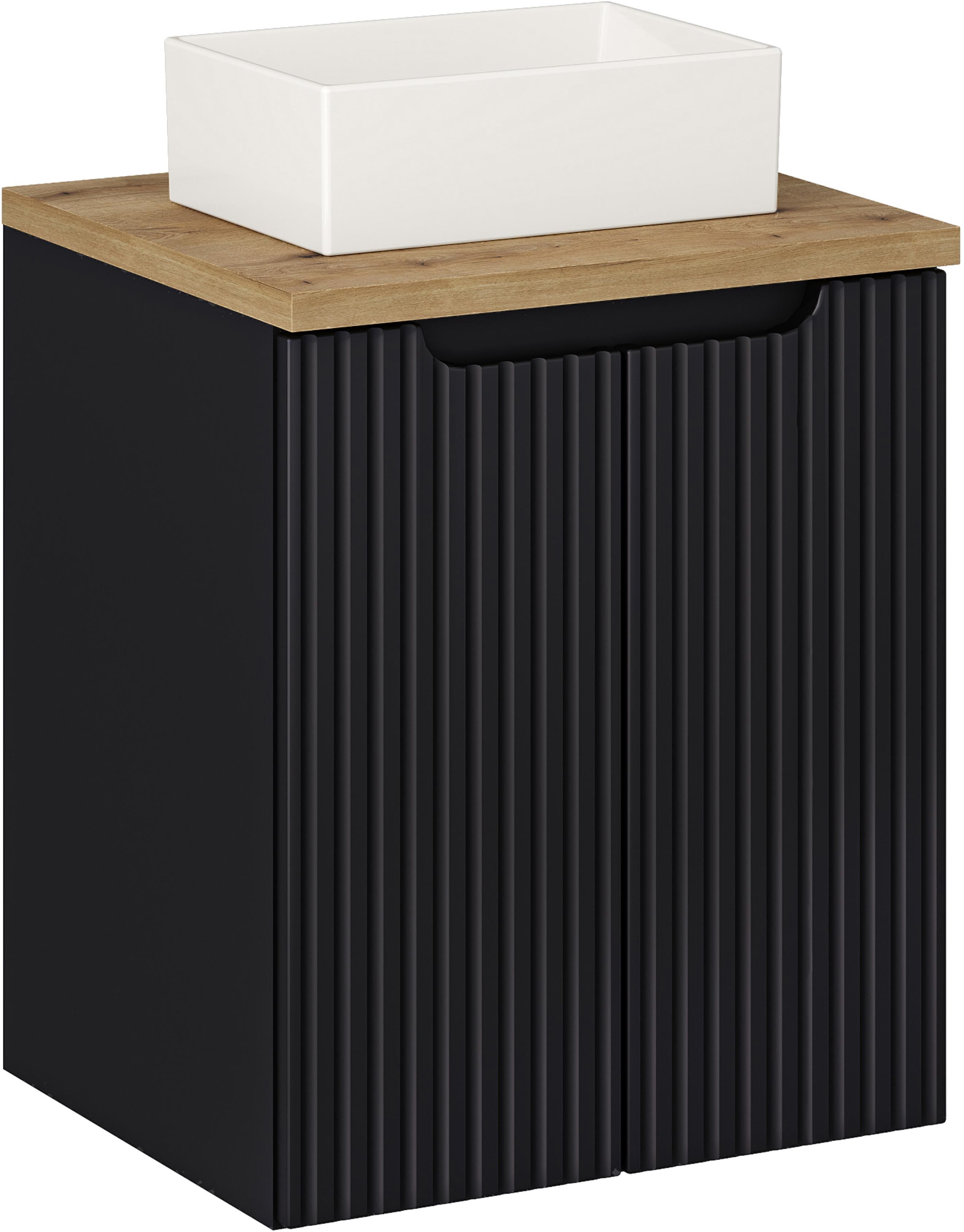 Set armadietto Comad Nova Black NOVA BLACK D2 82-50-2D, lavabo Comad Gaja UN-GAJA35-SW 78570A(35), NOVA OAK A 89-50