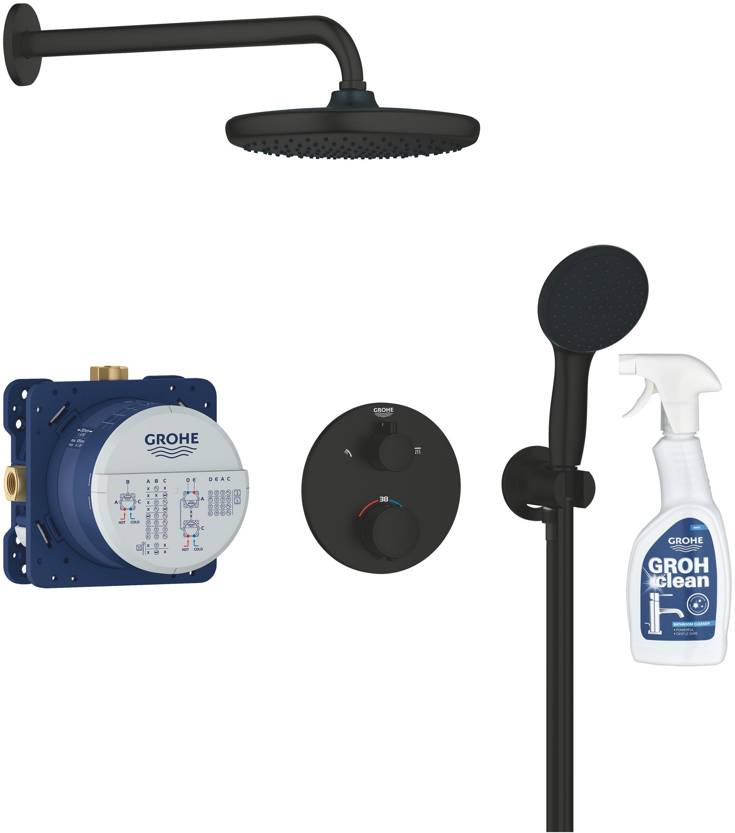 Set set doccia Grohe Vitalio Start 348832430, detergente per cromo Grohe 48166000